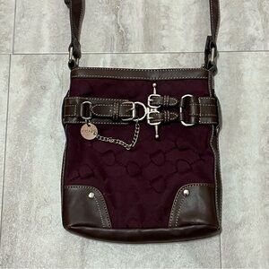 Y2K Chaps Maroon and Dark Brown Crossbody Bag